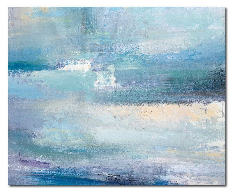 Extra Large Abstract Painting On Canvas,Oversized Contemporary Art,Modern Art Abstract Painting,Sky Blue,Violet,White,Nude.etc